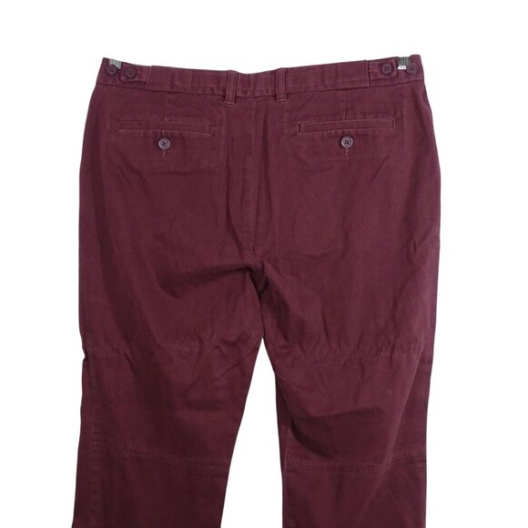 Gap Stretch Straight Chino Cropped Pants Women Size 14 Burgundy Red Pockets - Picture 5 of 15